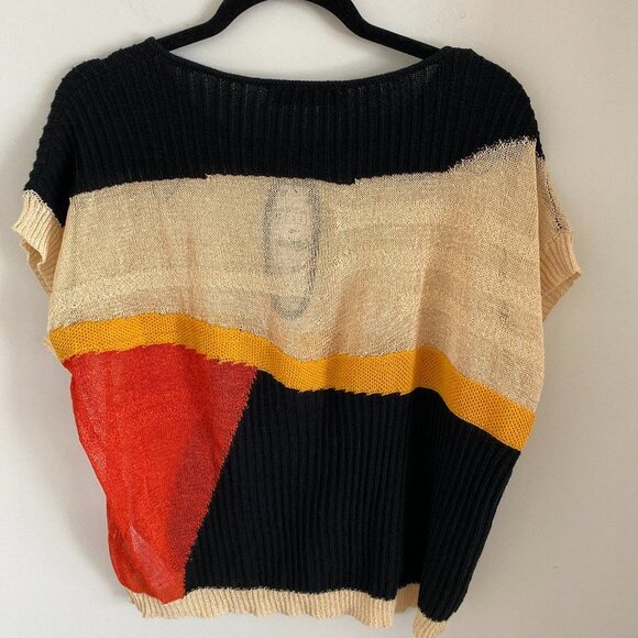 BNWT Zara WOMEN MULTICOLORED COLORBLOCK KNIT SWEATER SLEEVELESS OVERSIZED SIZE S - Picture 3 of 5